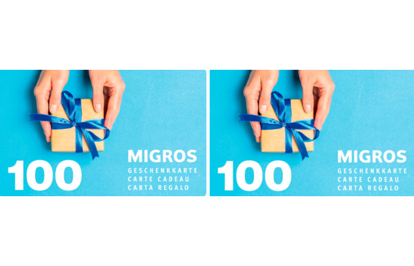 Gagnez 2 cartes cadeaux Migros d'une valeur de CHF 100.- chacune
