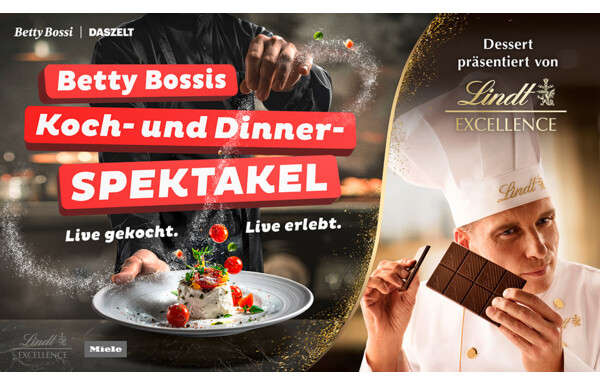 Gagnez 2 billets pour le Betty Bossi Diner-Spectacle et 5x 2 Expérience Maître Chocolatier Lindt à la Maison du Chocolat Lindt à Kilchberg