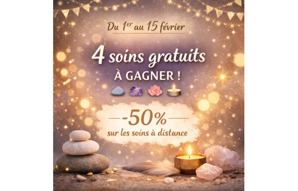 Gagnez 4 soins à distance et –50 % sur tous les soins à distance et offrez-vous un moment de bien-être où que vous soyez