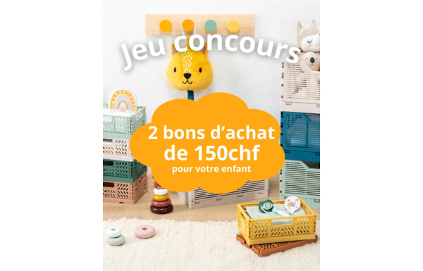 Gagnez l’un des 2 bons d’achat de CHF 150.- pour réaménager la chambre de votre enfant !