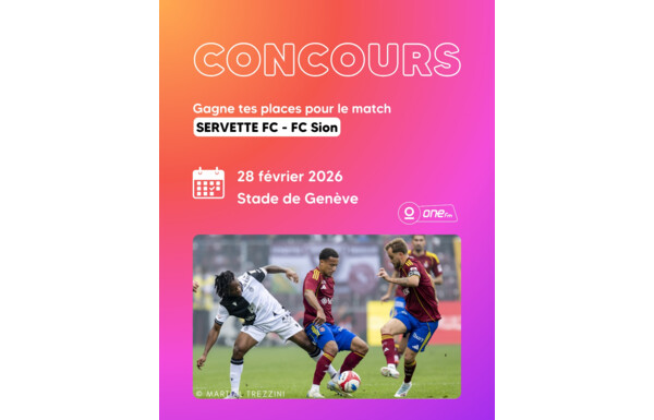 Gagnez vos 2 billets pour le match Servette FC vs FC Sion, le samedi 28 février à 20h30 au Stade de Genève
