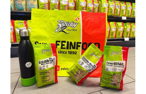 Gagnez 3 coffrets gourmands, un sac Zwicky garni de Farmer Bowl, de risotto aux céréales et de millet doré. Et en plus, une bouteille isotherme Zwicky