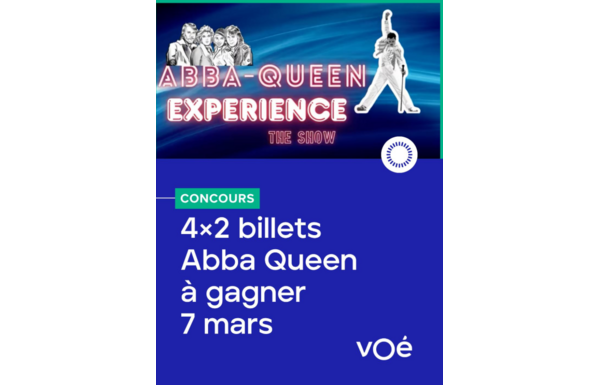 Gagnez 4 × 2 billets pour le repas-concert Abba Queen experience the show le 7 mars prochain au Casino d'Orbe