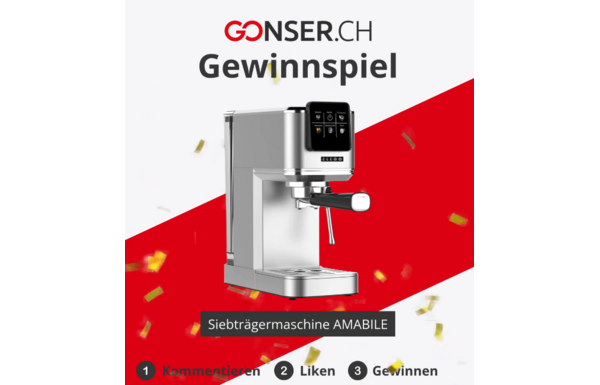 Gagnez une machine à café expresso AMABILE en acier inoxydable