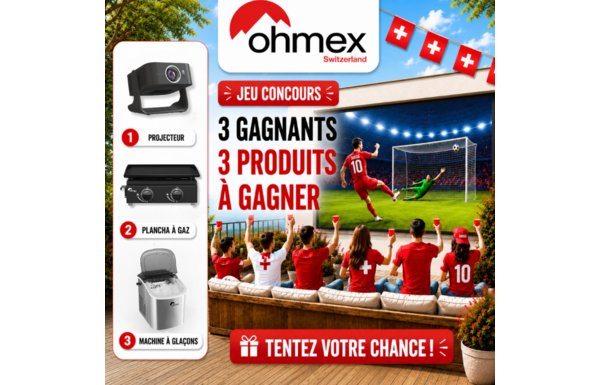 Gagnez 1 Projecteur Zicplay, 1 Plancha à gaz Ohmex et 1 Machine à glaçons Ohmex