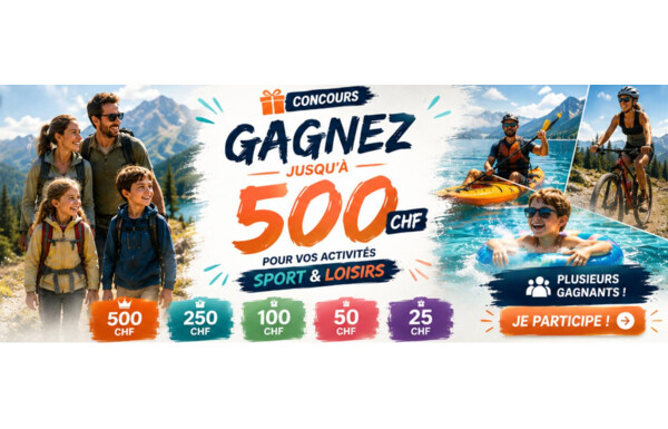 Gagnez jusqu'à 500 pour vos activités de sport & loisirs