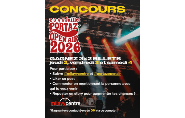 Gagnez des billets pour le Portaz Open Air 2026
