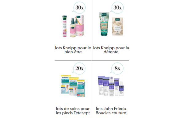 Gagnez les produits de votre choix (10 produits)