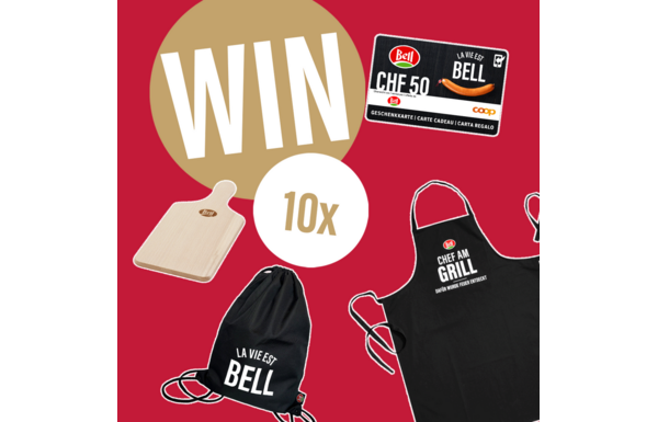 Gagnez l’un des 10 kits Bell BBQ de l’été avec bon d'achat Coop de CHF 50.-, sac isotherme, des couteaux à steack, etc...