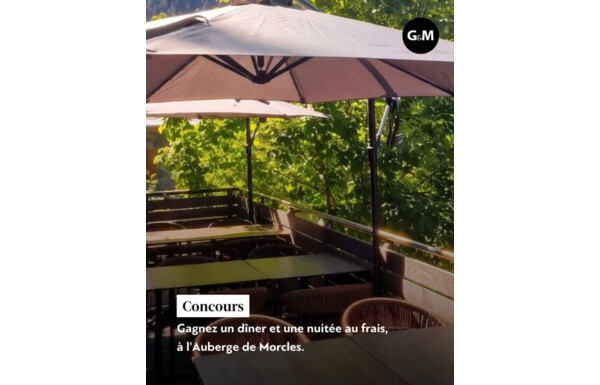 Gagnez un dîner pour deux et nuitée à l'Auberge de Morcles